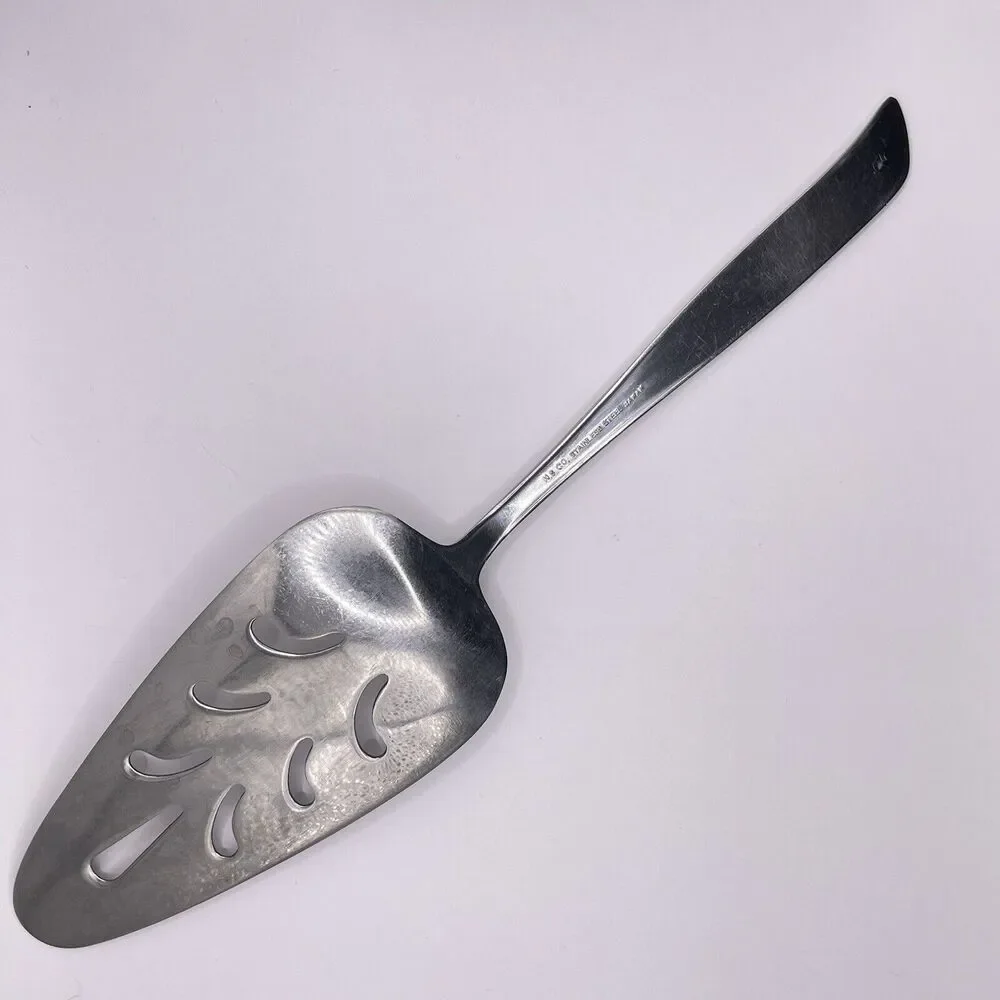 N.S.CO. National Stainless Steel CARLYLE Rose Cake Server Pie Silver Tone